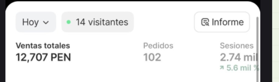Ventas de Jaqui Shop en un día