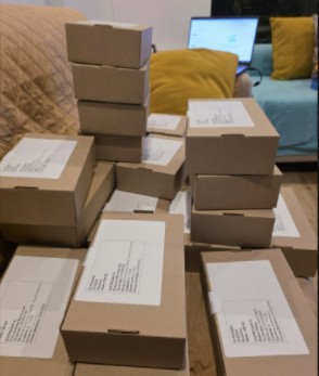 Pedidos de Vibra 128 empacados y listos para despachar